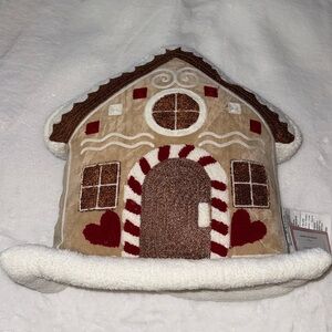 Cupcakes And Cashmere Gingerbread House Pillow-NWT